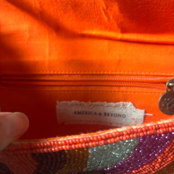 America & Beyond Golden Poppy Embellished Beaded Shoulder Bag - Picture 5 of 6